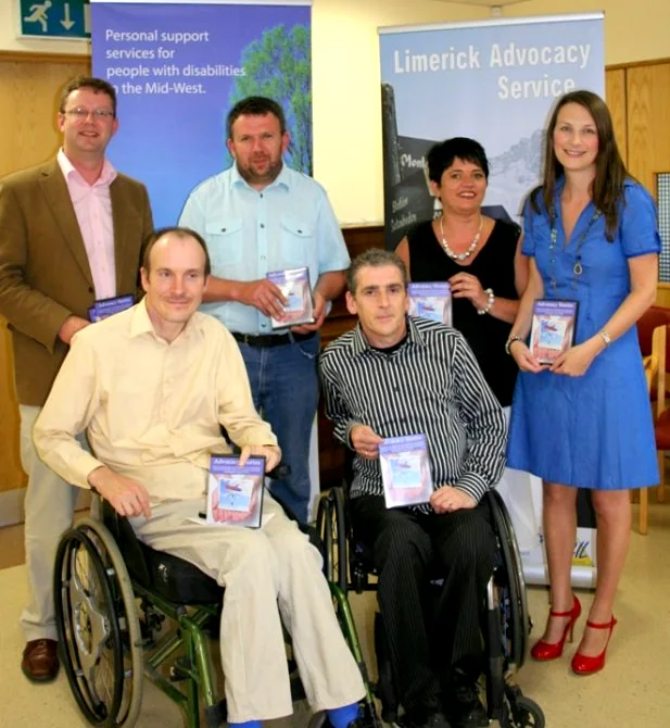 Launch of the Limerick Advocacy Service DVD in 2011, with Noel O'Meara, Donal Cooper, Aidan O'Brien, Grace Moore, Gerard O'Connor and Kevin Flynn